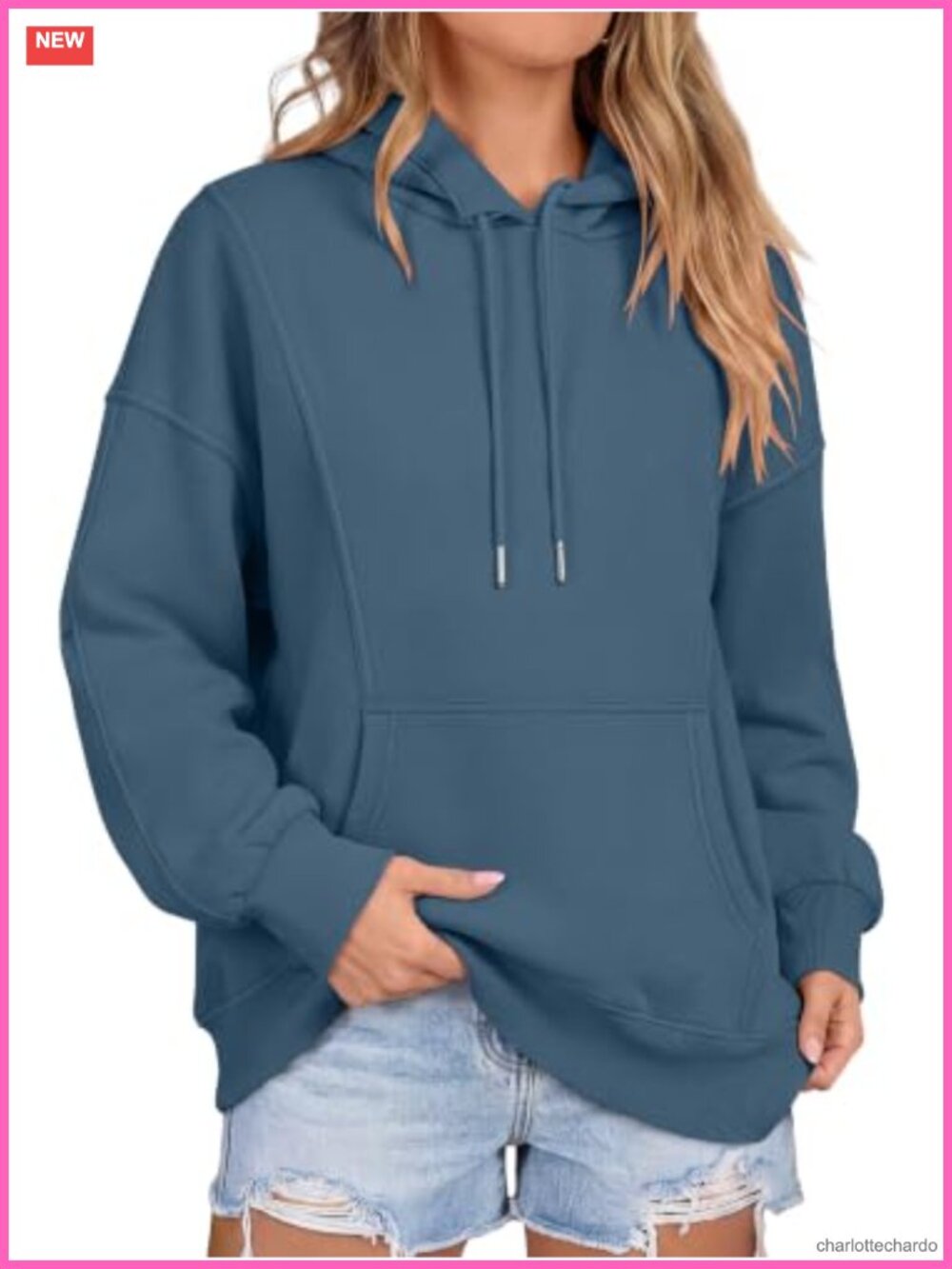 Women's Oversized Longline Hoodie with Kangaroo Pocket
